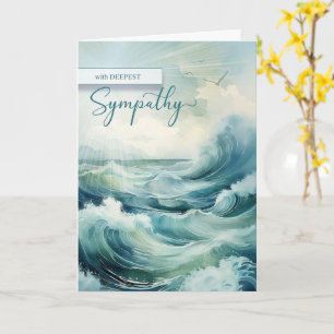 Sympathy Crashing Ocean Waves and Seagulls Card