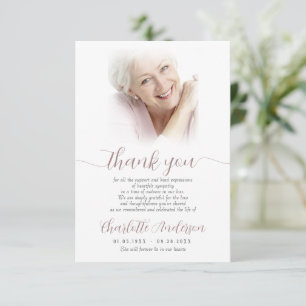 Sympathy Custom Photo Funeral  Thank You Card