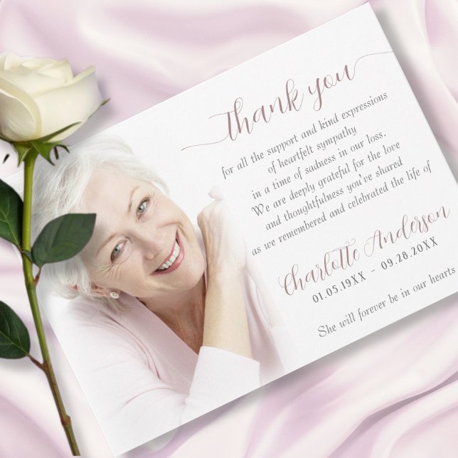 Sympathy Custom Photo Funeral  Thank You Card (Creator Uploaded)