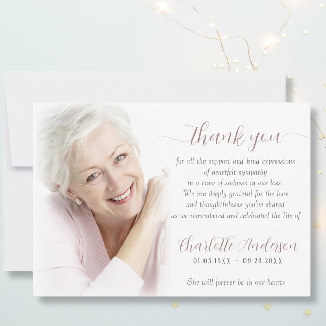 Sympathy Custom Photo Funeral  Thank You Card (Creator Uploaded)