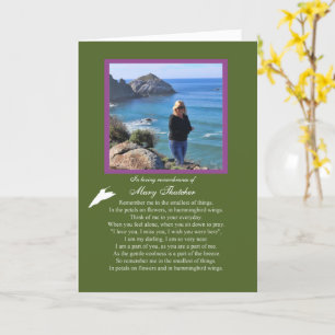 Sympathy Custom Photo Name Remembrance Tribute Card