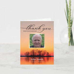 Sympathy Custom Photo Sunset Memorial Thank You Card