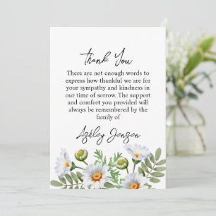 Sympathy Daisy Thank You Card