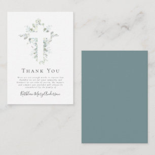 Sympathy Eucalyptus Funeral Thank You Note  Card