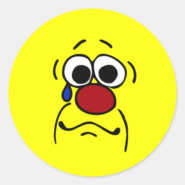 Sympathy Face Grumpey Classic Round Sticker (Front)