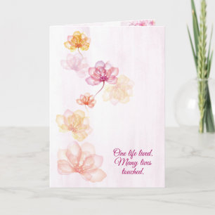 Sympathy Floral Design on Pink Card