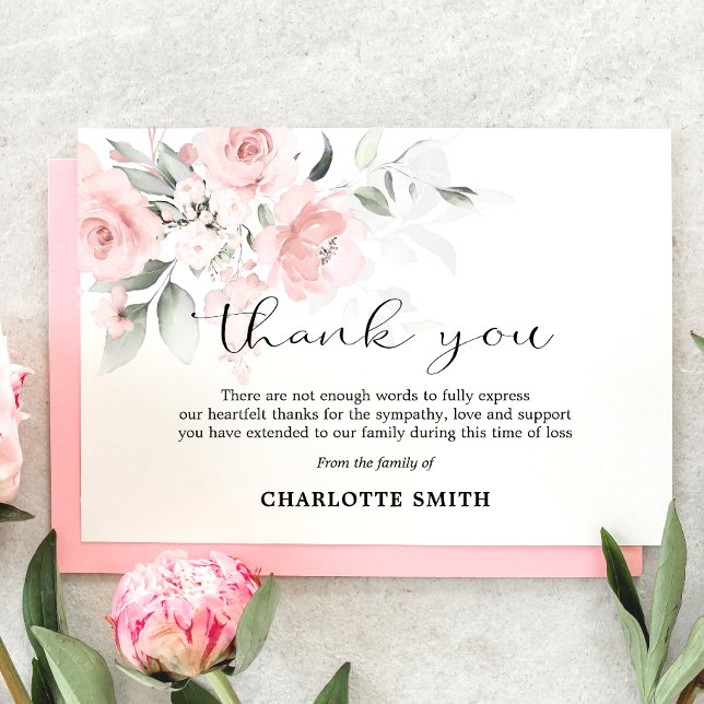 Sympathy Flower Blush Pink Roses THANK YOU | PHOTO (Creator Uploaded)