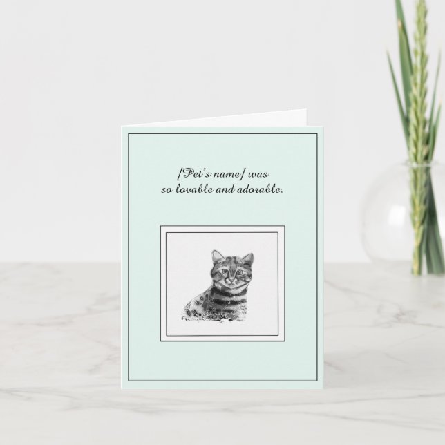 Sympathy for a Bengal Cat Folded Greeting Card (Front)