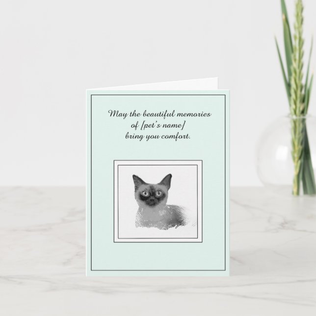 Sympathy for a Siamese Cat Folded Greeting Card (Front)