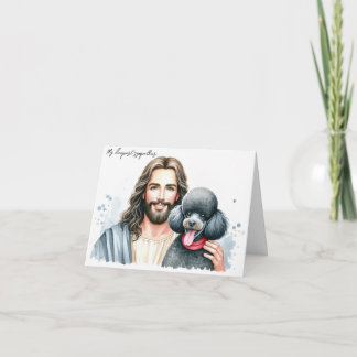  Sympathy for Dog Loss-Jesus with Poodle Card
