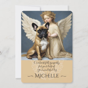 Sympathy for Loss French Bulldog Angel Art Invitation
