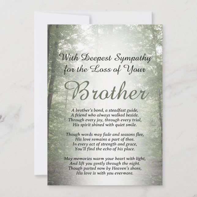Sympathy for Loss of a Brother Card (Front)