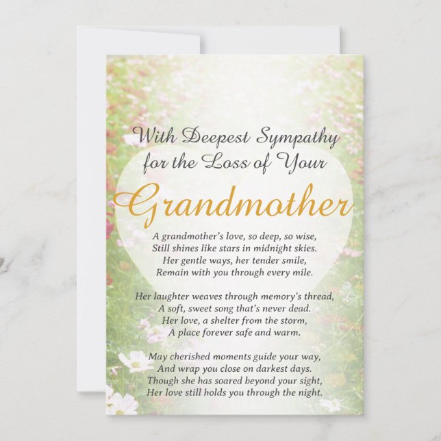 Sympathy for Loss of a Grandmother Card (Front)
