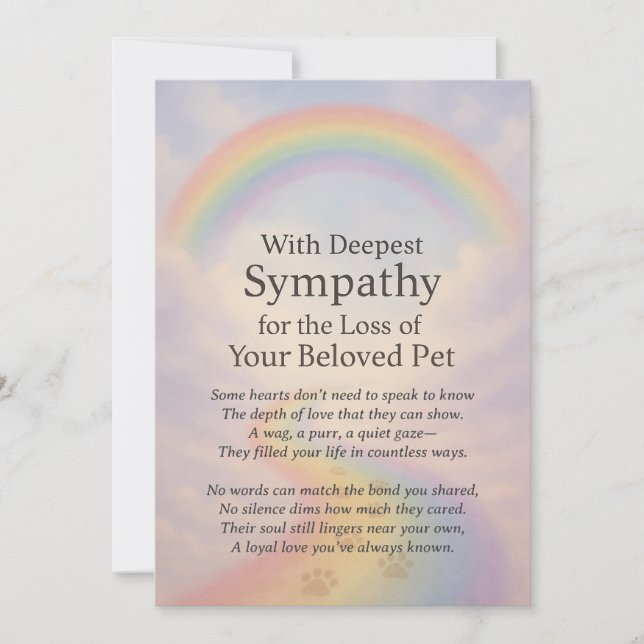Sympathy for Loss of a Pet Card (Front)