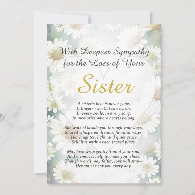 Sympathy for Loss of a Sister Card (Front)