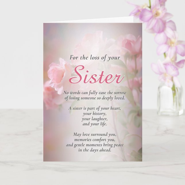 Sympathy for Loss of a Sister Card (Orchid)