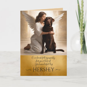  Sympathy for Loss of Chocolate Lab Gold Angel Card