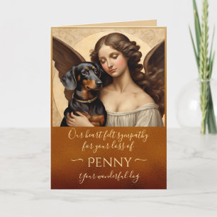 Sympathy for Loss of Dachshund Copper Angel  Card