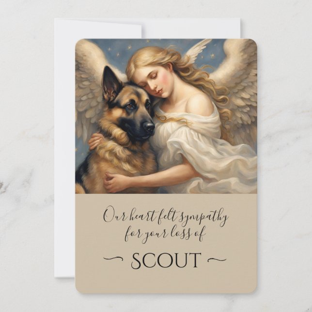 Sympathy for Loss of German Shepard Angel  Card (Front)