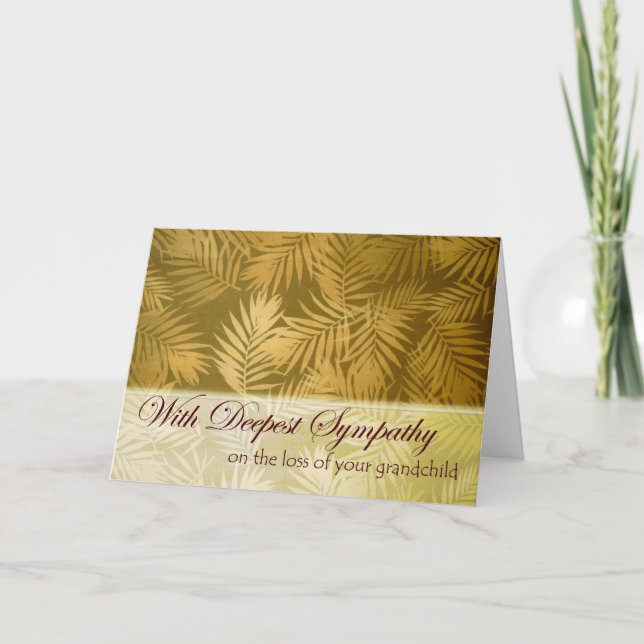 Sympathy for Loss of Grandchild, Palm Fronds Card (Front)