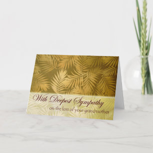 Sympathy for Loss of Grandmother, Palm Fronds Card