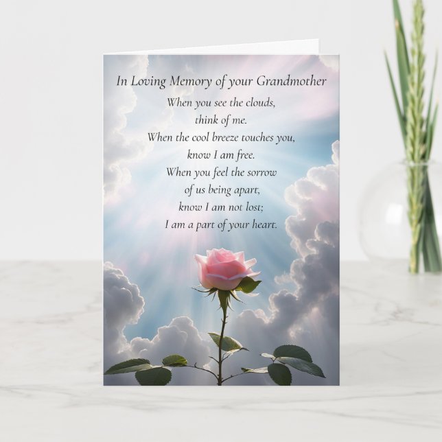 Sympathy for Loss of Grandmother Spiritual Card (Front)