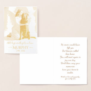 Sympathy for Loss of Labrador Retriever Angel  Foil Card