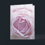 Sympathy for loss of Mother, a beautiful pink rose Card<br><div class="desc">A delicate pale pink rose in close up. A gorgeous sympathy card that you can customise to convey your own sentiments.</div>