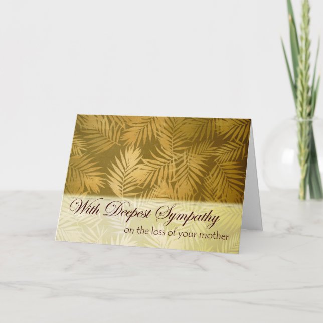 Sympathy for Loss of Mother with Palm Fronds Card (Front)