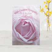 Sympathy for loss of Mum, a beautiful pink rose Card (Yellow Flower)