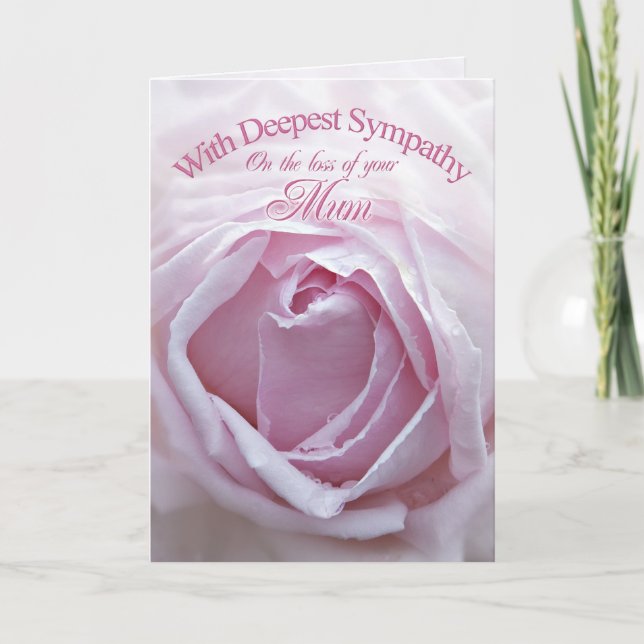 Sympathy for loss of Mum, a beautiful pink rose Card (Front)