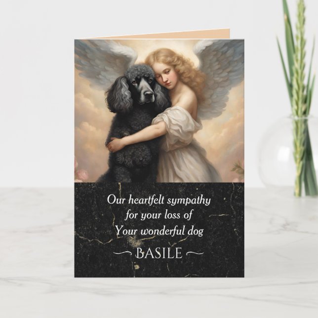 Sympathy for Loss of Poodle Angel Art card (Front)