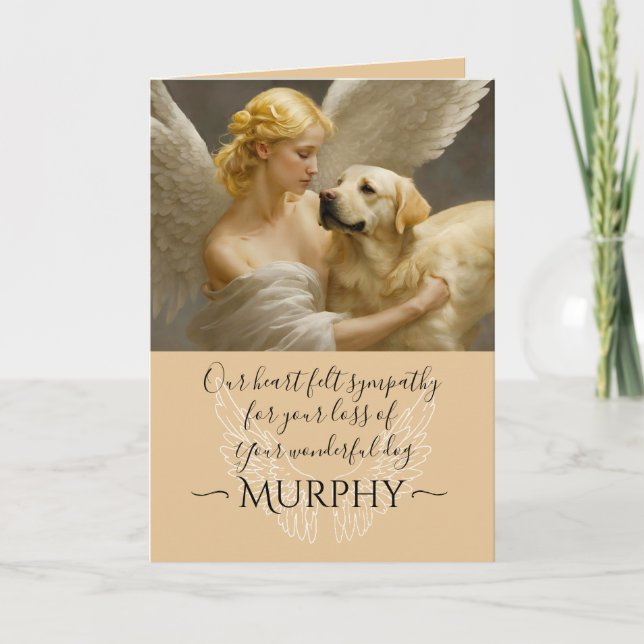 Sympathy for Loss of Yellow Lab Angel Card (Front)