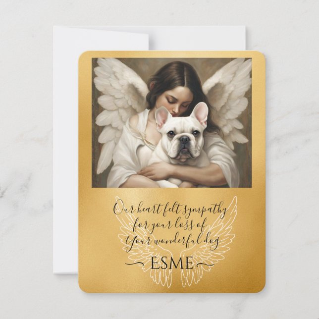 Sympathy for Loss White French Bulldog Angel Art  (Front)