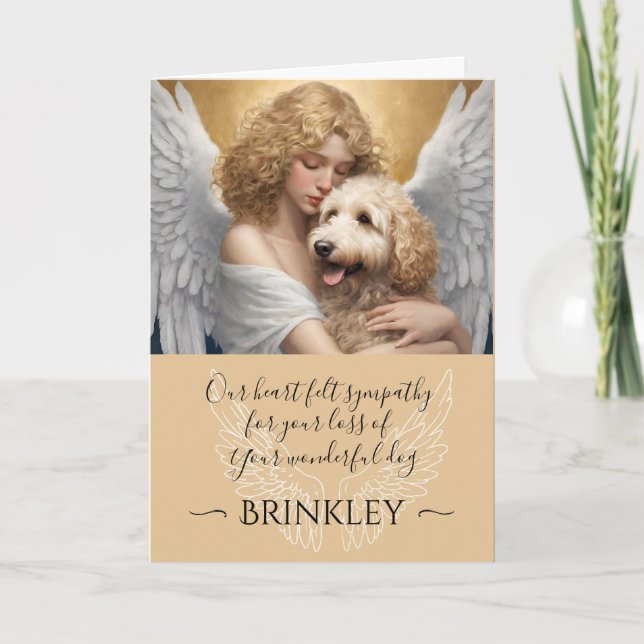 Sympathy for Lost Golden Doodle Angel Art  Invitation (Front)