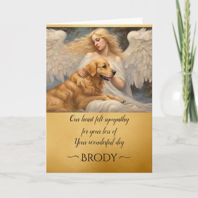 Sympathy for Lost Golden Retriever Angel Art card (Front)