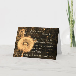 Sympathy for suicide loss card