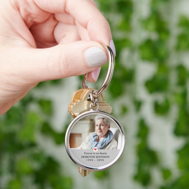 Sympathy Forever in our Hearts Photo Key Ring (Hand)