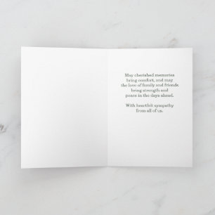 Sympathy From All of Us White Calla Lilies Card