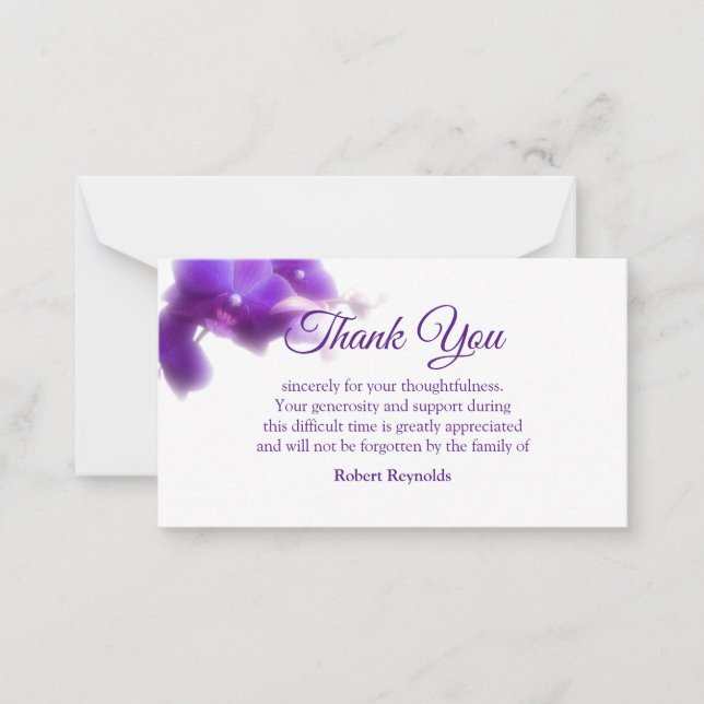 Sympathy Funeral Floral & Photo Thank You Card (Front)