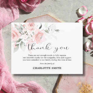 Sympathy Funeral Flower Blush Pink Roses THANK YOU