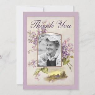 Sympathy Funeral Lilac Vintage Floral Thank You