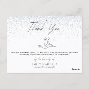 Sympathy Funeral Memorial Thank You Card