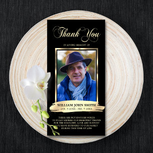 Sympathy Funeral Memorial THANK YOU Photo Black
