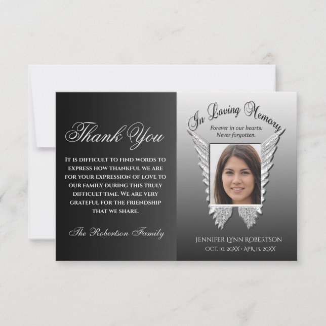 Sympathy Funeral Photo Thank You (Front)