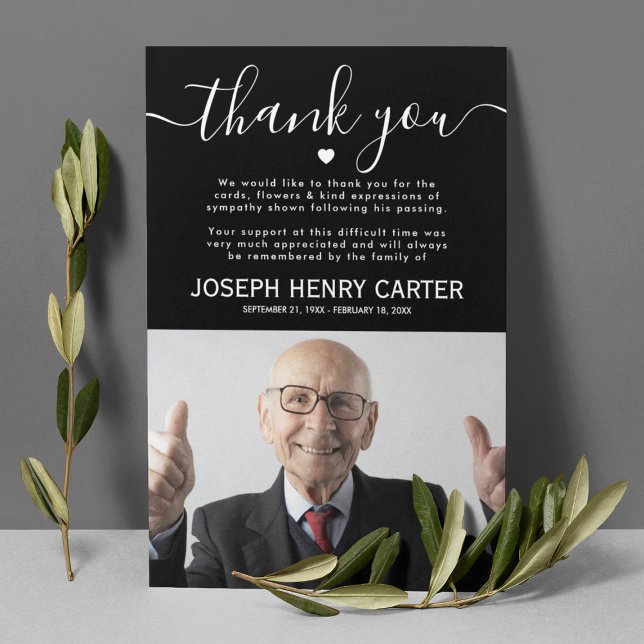 Sympathy Funeral Photo Thank You Card (Creator Uploaded)