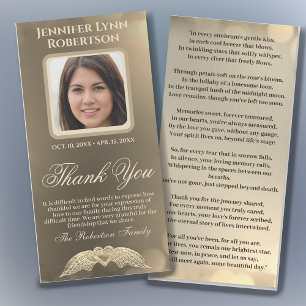 Sympathy Funeral Photo THANK YOU with Heart