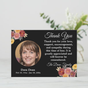 Sympathy Funeral Remembrance Memorial Watercolor   Thank You Card