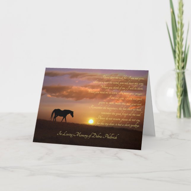 Sympathy Funeral Thank You Custom Name Card (Front)