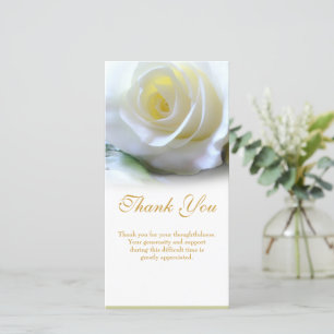 Sympathy Funeral Thank You Floral White Rose Card